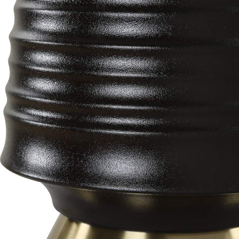 Image 7 Uttermost Foster Textured Black Glaze Ceramic Table Lamp more views