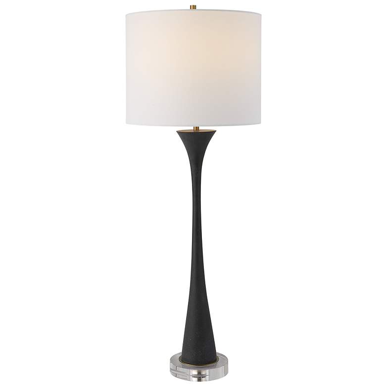 Image 2 Uttermost Fountain 34" Modern Black Stone Buffet Table Lamp