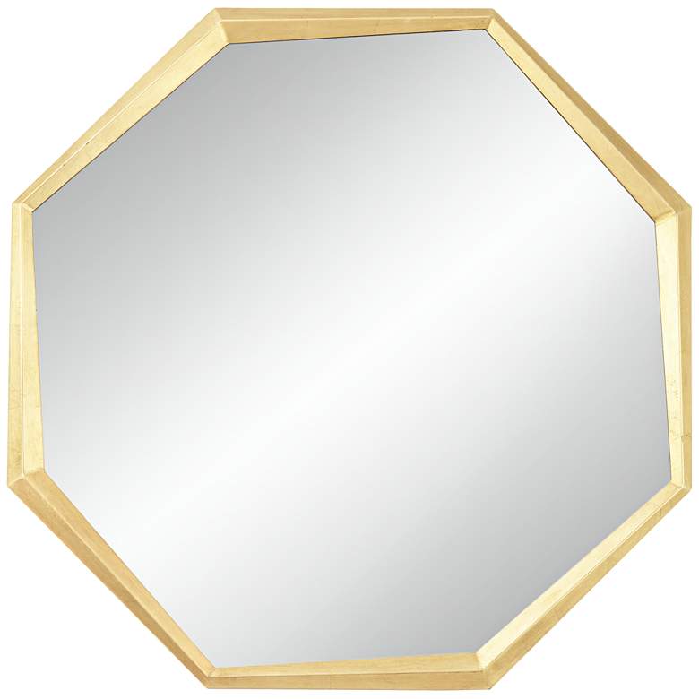 Image 2 Uttermost Fran Shiny Gold Leaf 34" x 34" Octagon Wall Mirror