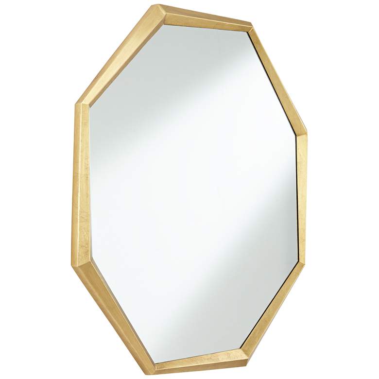 Image 5 Uttermost Fran Shiny Gold Leaf 34" x 34" Octagon Wall Mirror more views