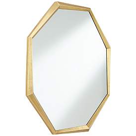 Image5 of Uttermost Fran Shiny Gold Leaf 34" x 34" Octagon Wall Mirror more views