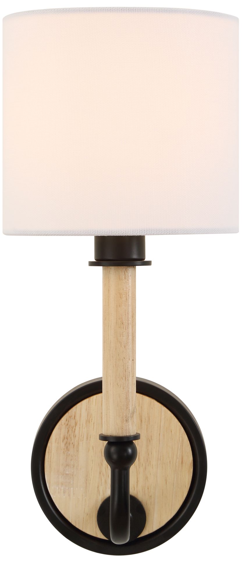 Image 4 Uttermost Franconia 12" High Black and Natural Wood 1-Light Sconce more views