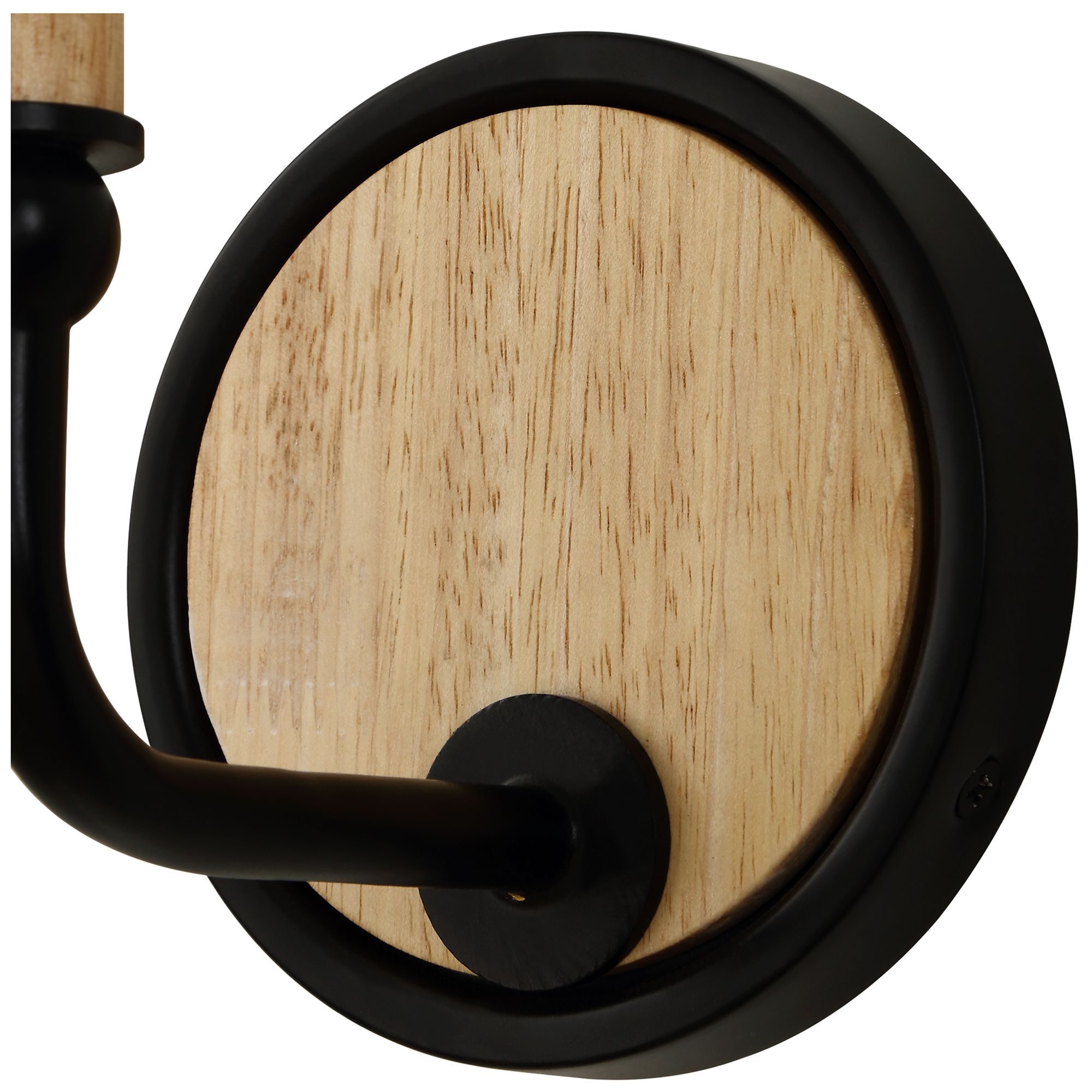 Image 6 Uttermost Franconia 12" High Black and Natural Wood 1-Light Sconce more views