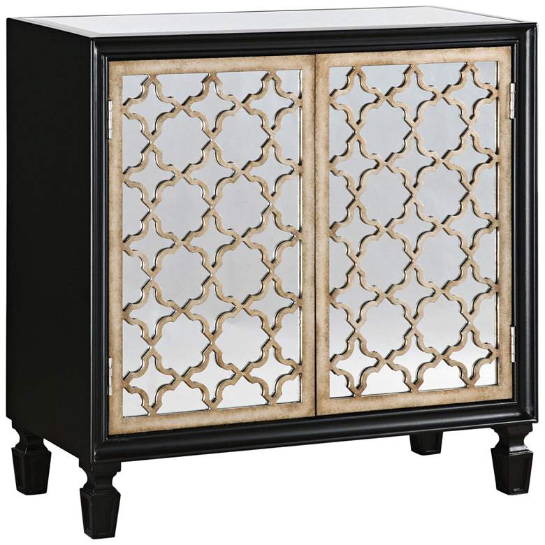 Image 1 Uttermost Franzea Black and Silver 2-Door Console Cabinet