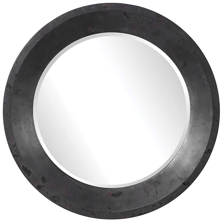 Image 2 Uttermost Frazier Dark Gray 40" Round Oversized Wall Mirror