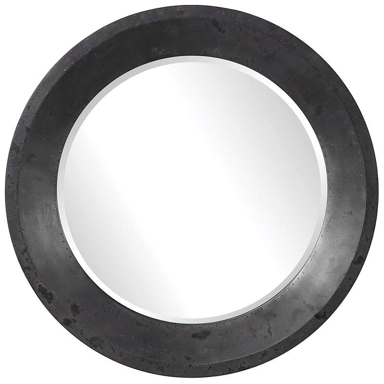 Image 2 Uttermost Frazier Dark Gray 40 inch Round Oversized Wall Mirror