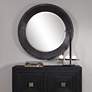 Uttermost Frazier Dark Gray 40" Round Oversized Wall Mirror