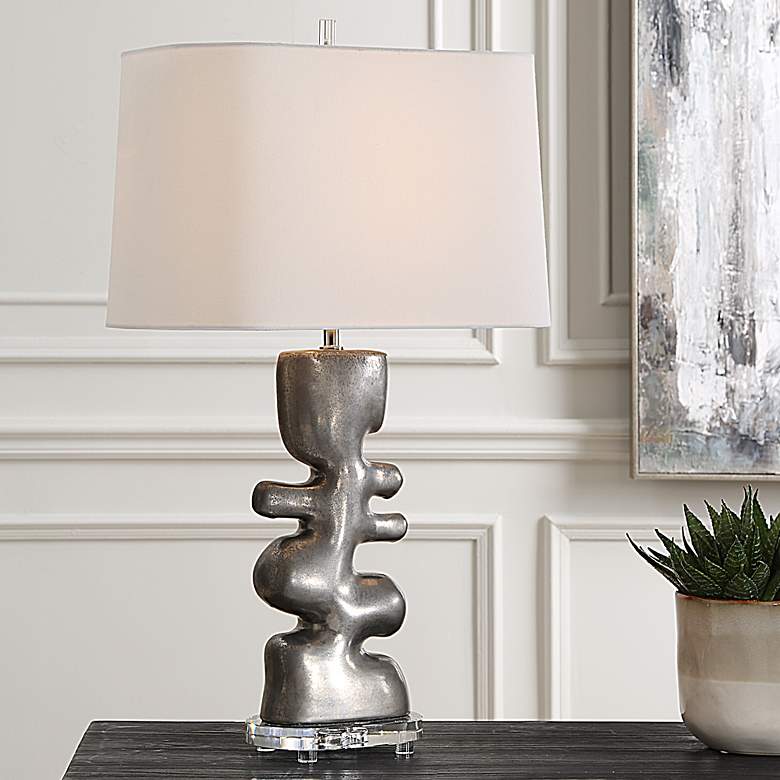 Image 1 Uttermost Free Flowing 28 1/2" Silver Table Lamp