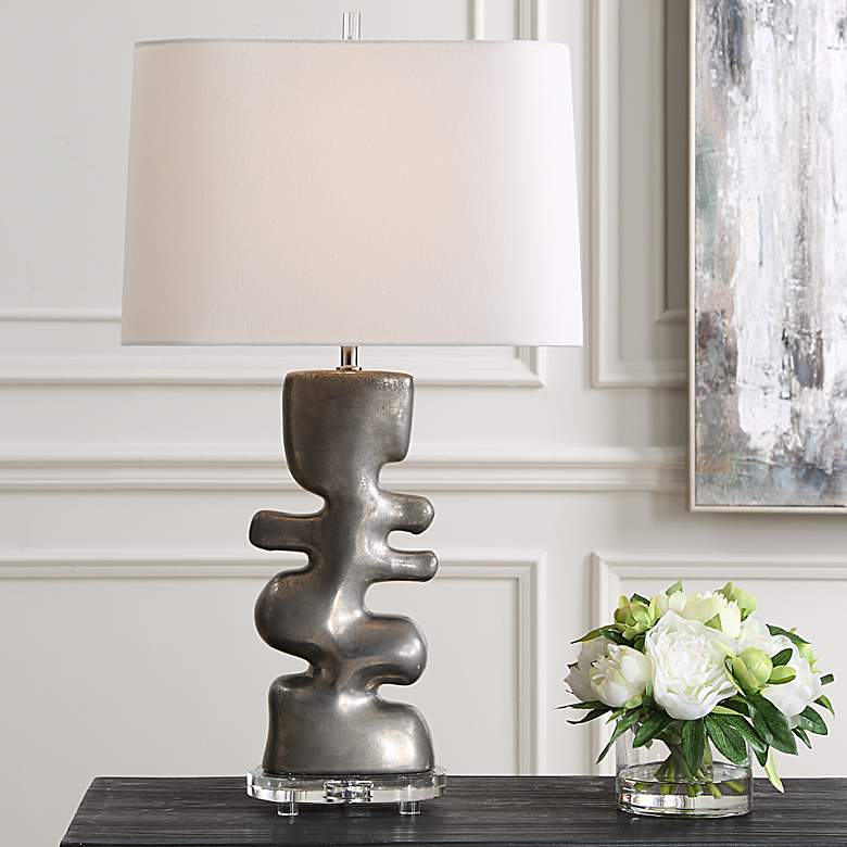 Image 3 Uttermost Free Flowing 28 1/2" Silver Table Lamp more views