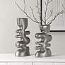 3_Uttermost Free Flowing Tarnished Nickel Ceramic Vases Set of 2 more views