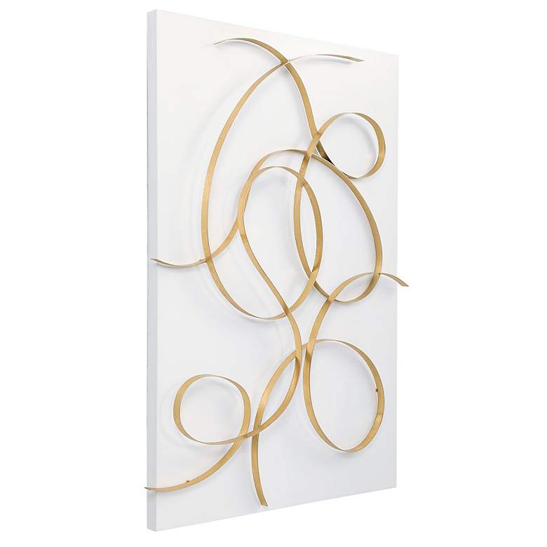 Image 4 Uttermost Freehand 60" High Brushed Gold Metal Wall Panel more views