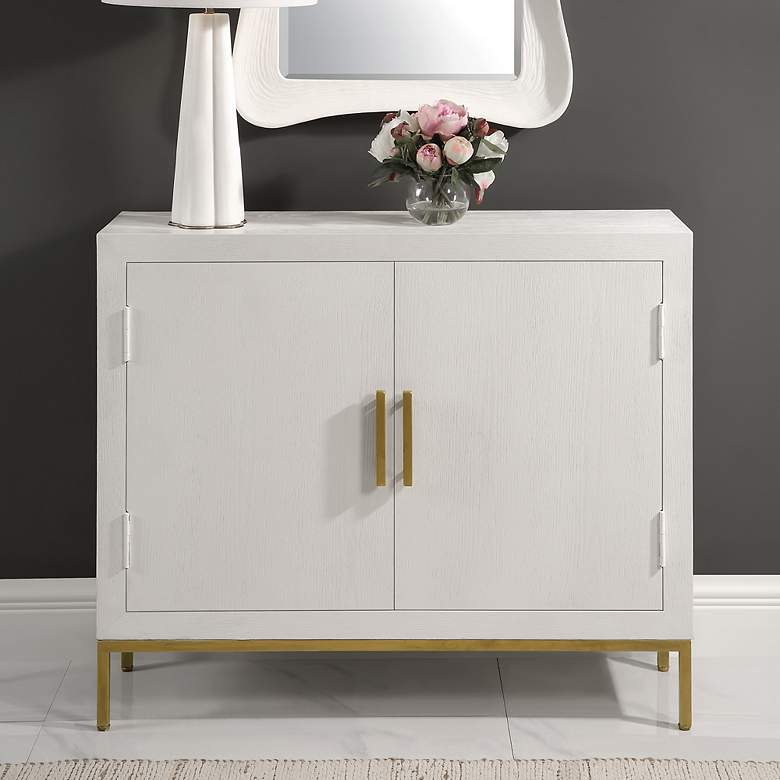 Image 1 Uttermost Front Range White 2 Door Cabinet