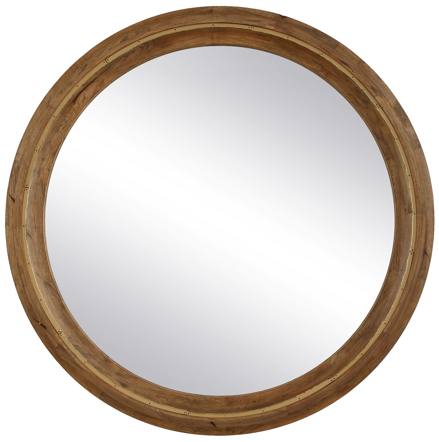 Image 2 Uttermost Frontier 44 1/2" Round Wood Wall Mirror