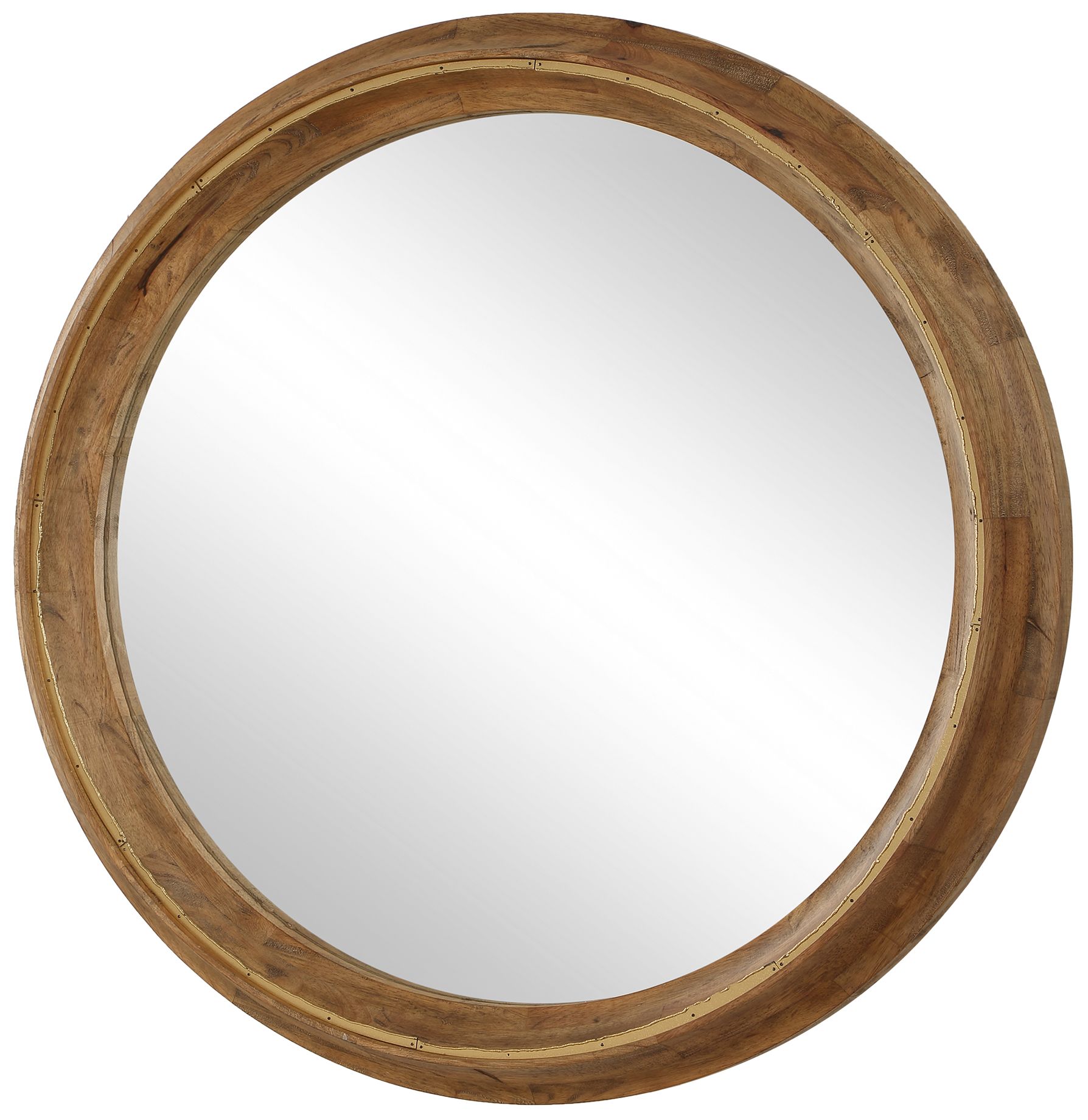 Image 4 Uttermost Frontier 44 1/2" Round Wood Wall Mirror more views