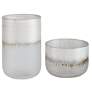 2_Uttermost Frost Silver Drip Glass 2-Piece Vase Set