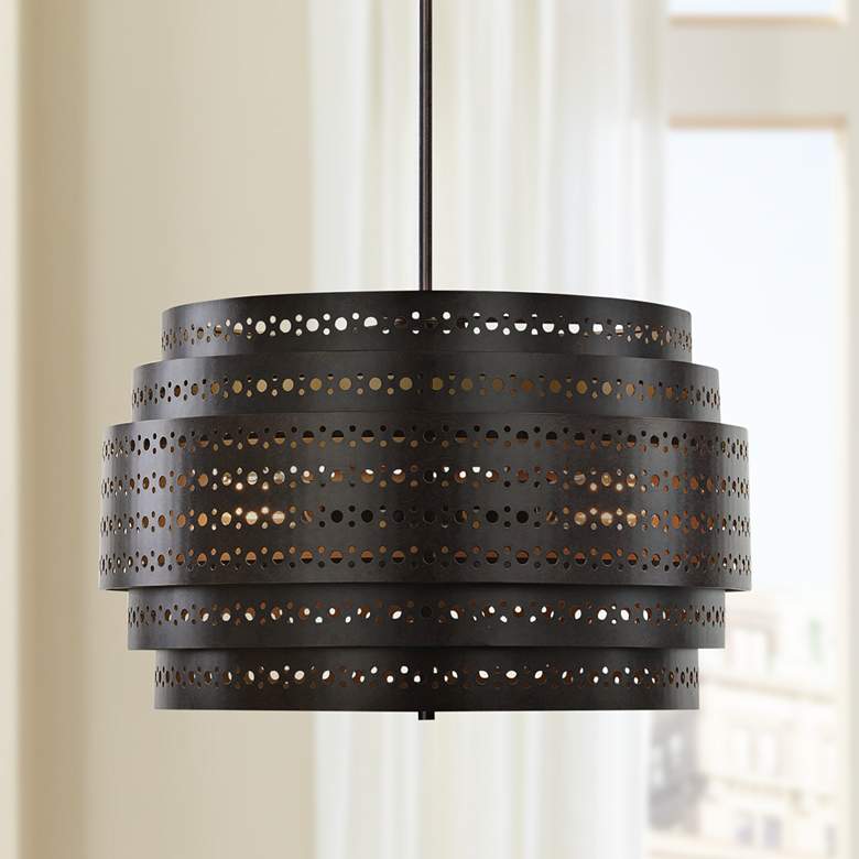 Image 1 Uttermost Fuller 22" Wide Dark Bronze Chandelier