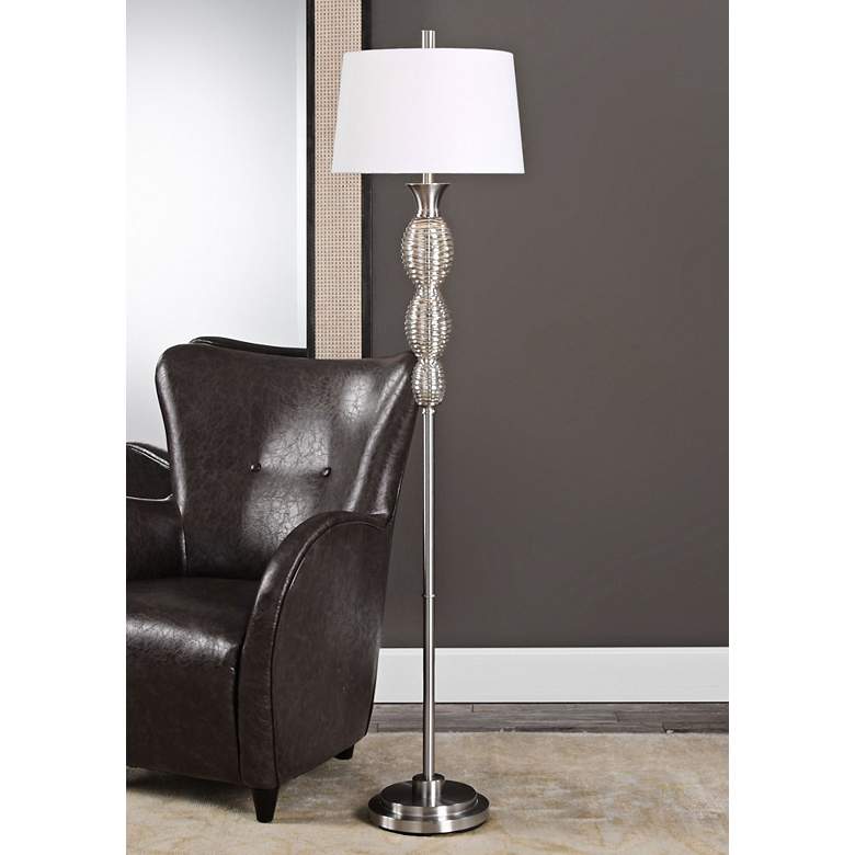 Image 1 Uttermost Galatsi Antiqued Mercury Glass Floor Lamp