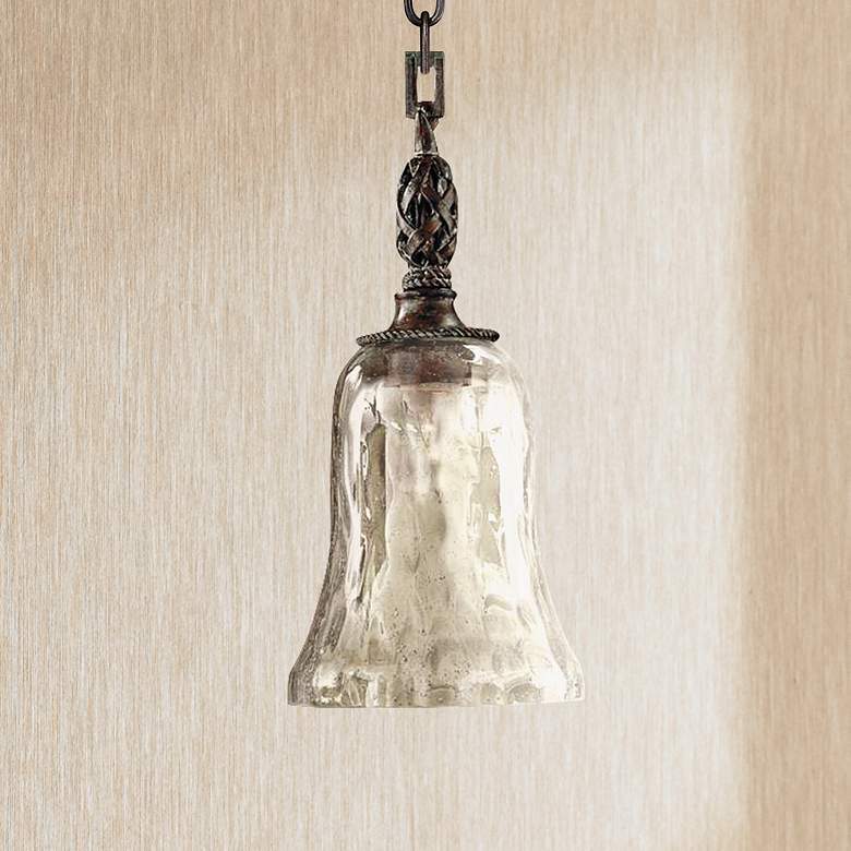 Image 1 Uttermost Galeana 7 inch Wide Seeded Glass Mini Pendant Chandelier