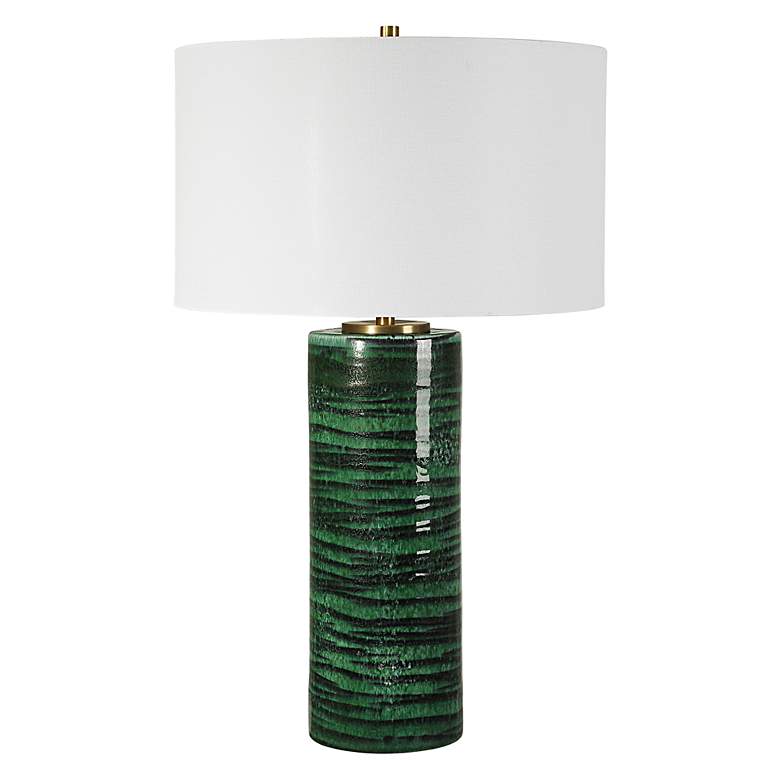 Image 4 Uttermost Galeno 27 3/4" High Emerald Green Ceramic Table Lamp more views