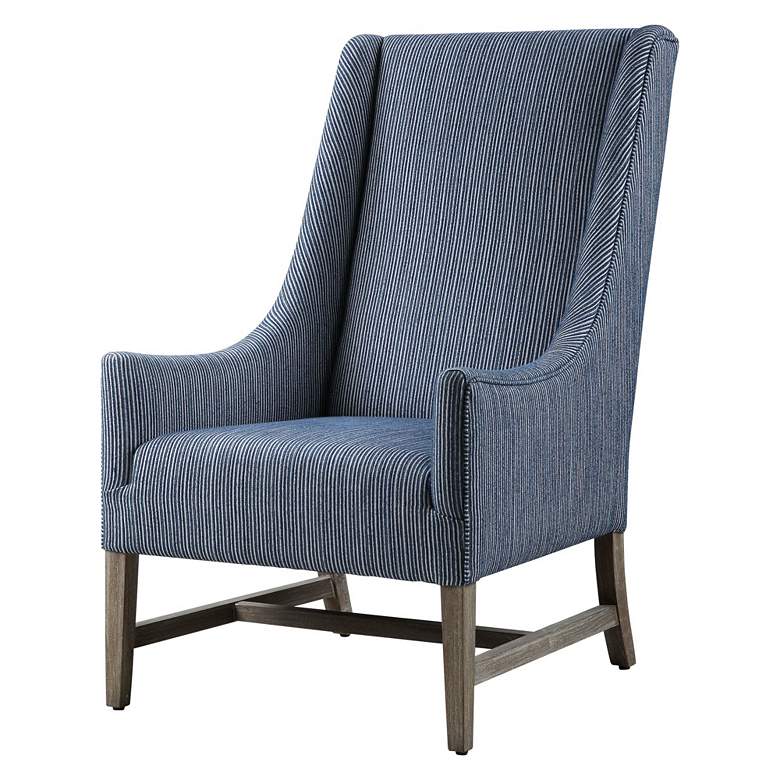 Image 3 Uttermost Galiot Blue and White Accent Chair more views