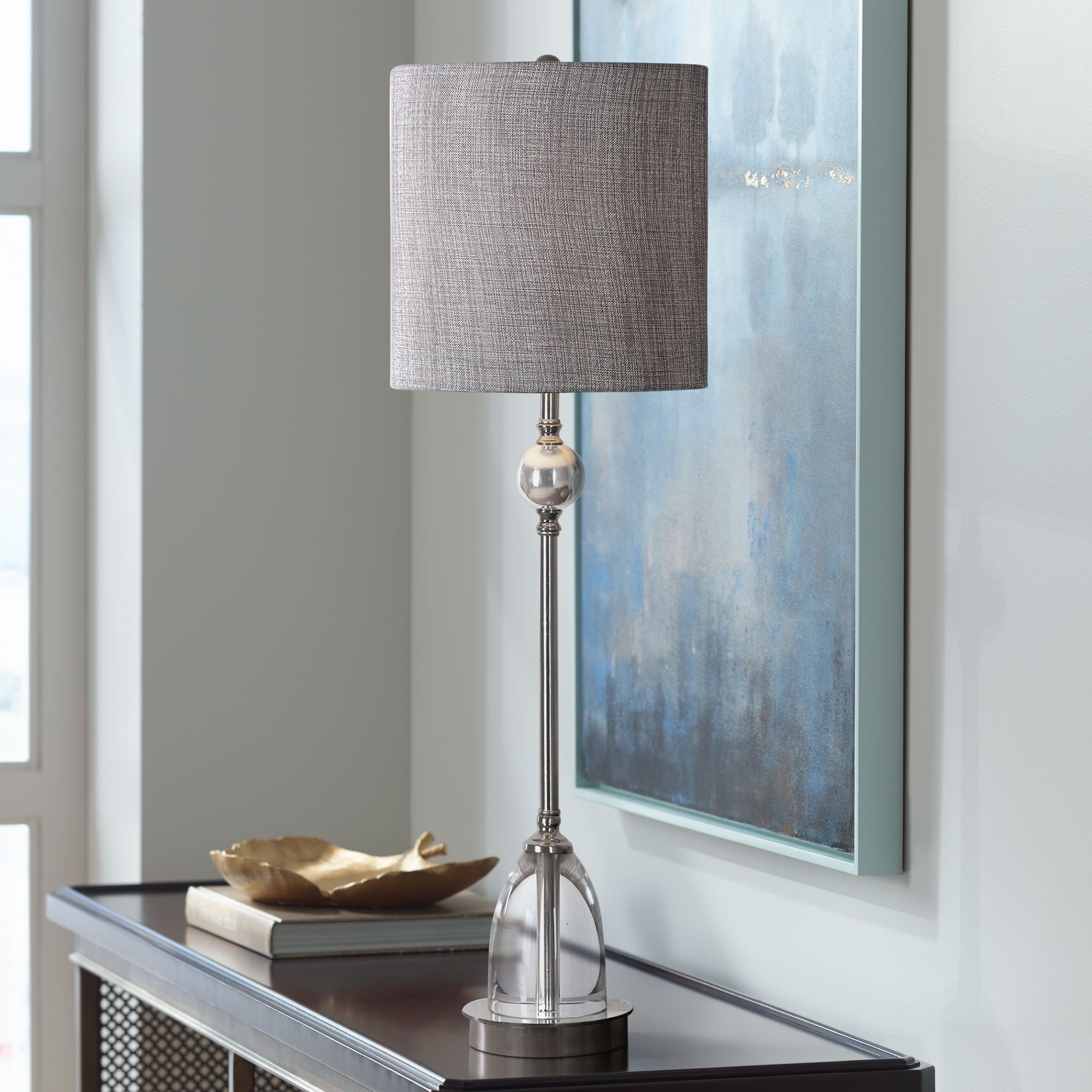 Glass Table Lamp outlet 32-inch Tall