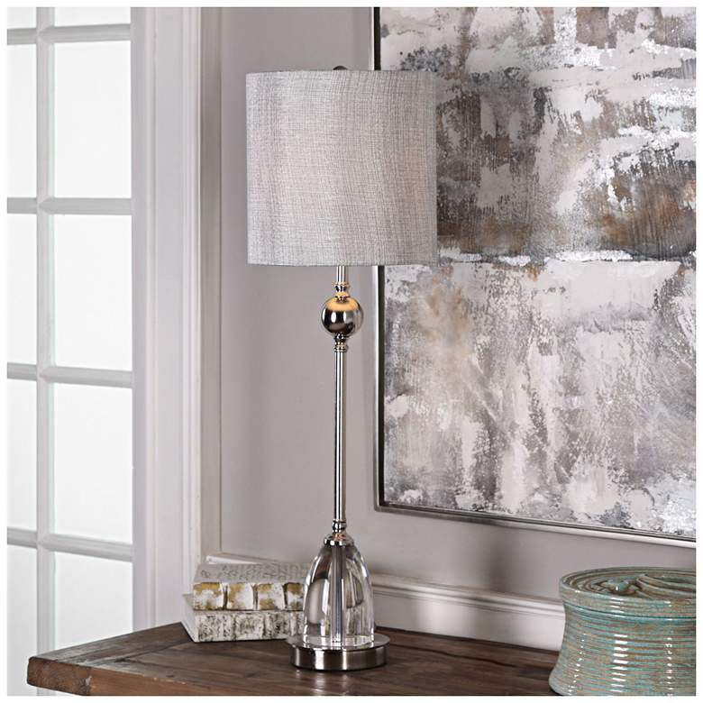 Image 3 Uttermost Gallo 32 1/2" High Crystal and Nickel Tall Goblet Table Lamp more views