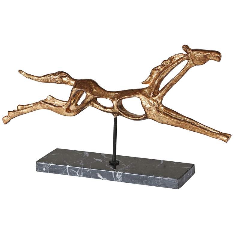 Image 1 Uttermost Gallop Horse 12 inch High Metallic Gold Sculpture