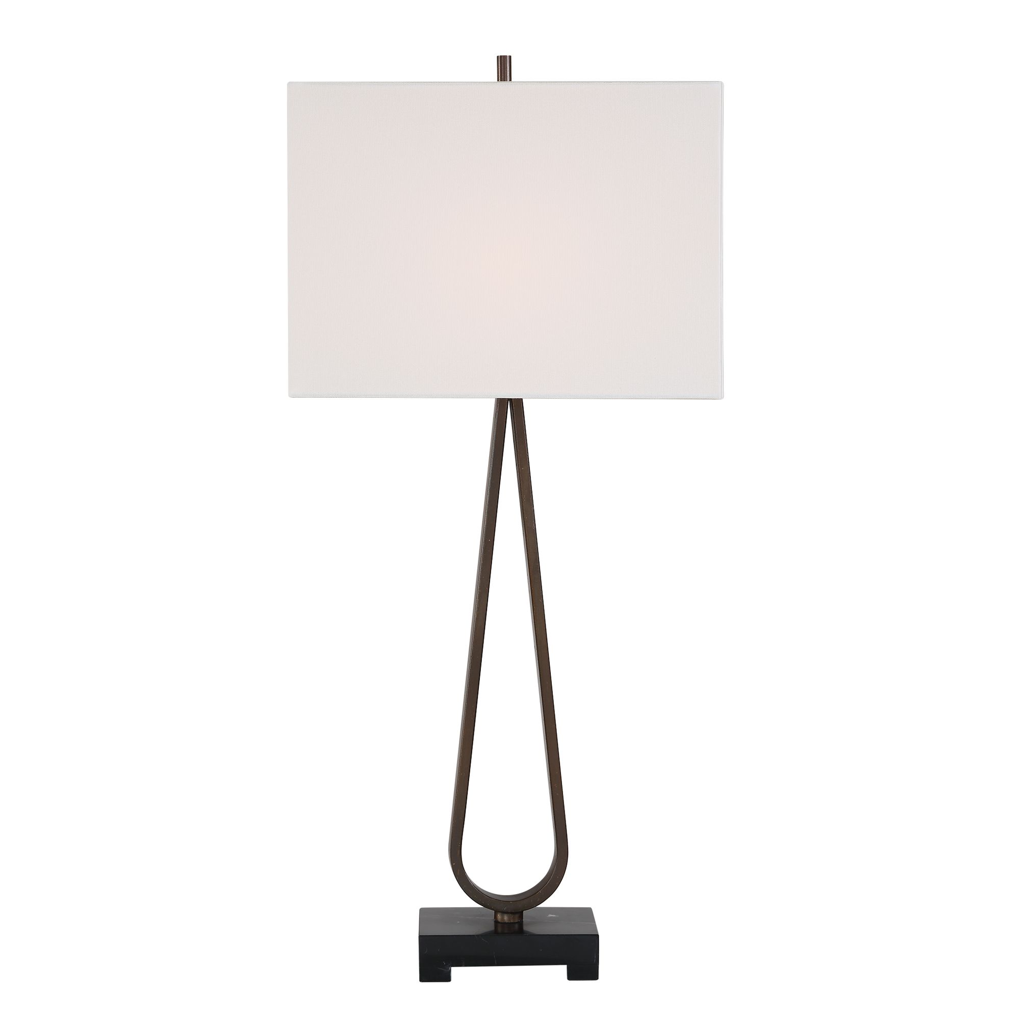 Image 5 Uttermost Galloway 30 3/4" Bronze Metal w/Black Marble Table Lamp more views