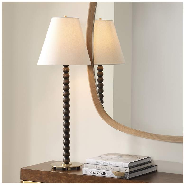 Image 1 Uttermost Gallus 34" Dk Walnut Sphere Table Lamp
