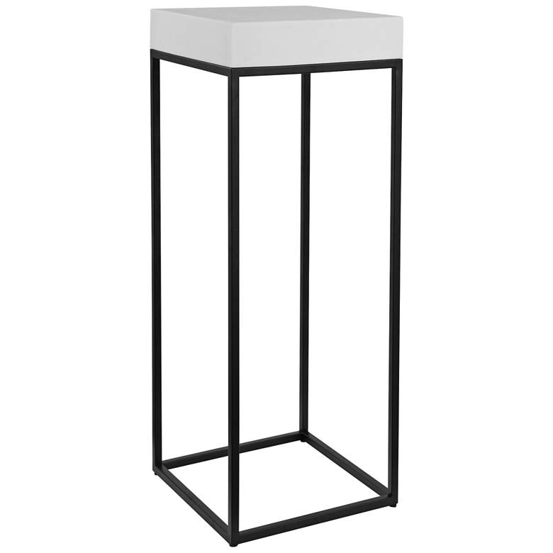 Image 2 Uttermost Gambia 36" High Black and Marble Plant Stand Table