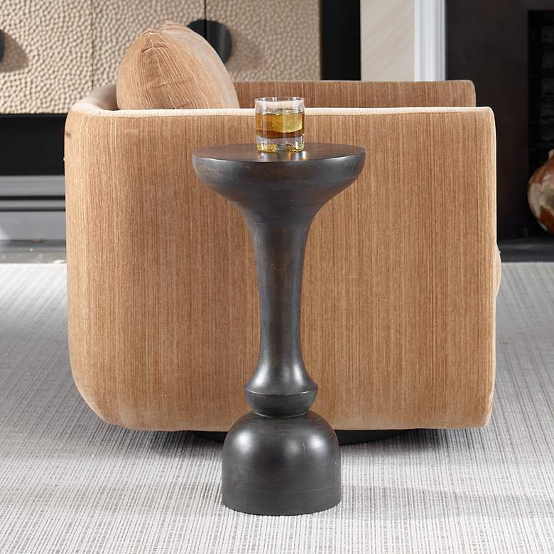 Image 1 Uttermost Gambit 24" High Black Accent Table