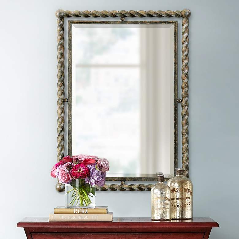 Image 1 Uttermost Garrick Wrought Iron 26" x 35" Wall Mirror