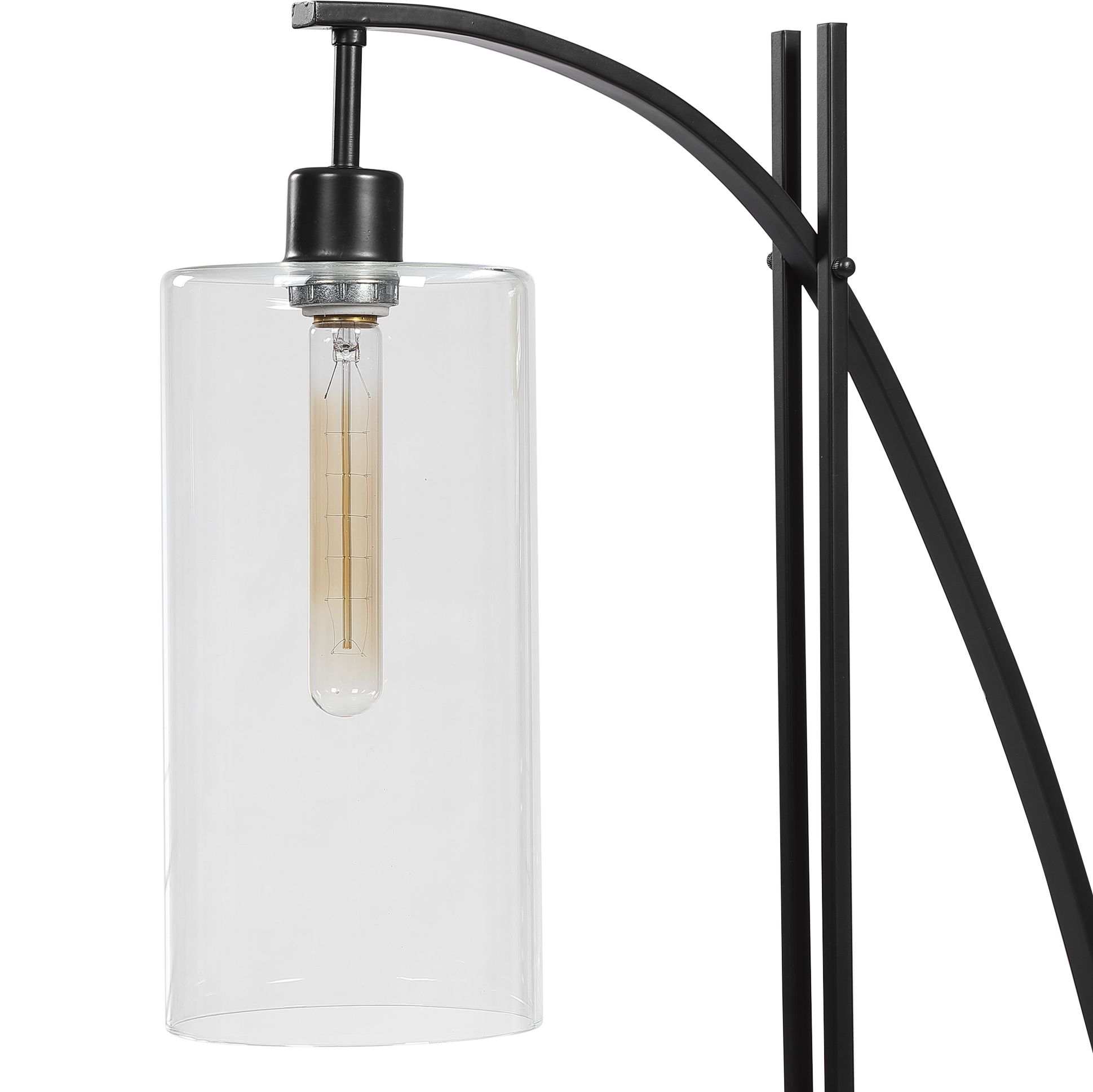 Uttermost Gateway Matte Black Metal Arc Floor Lamp 89G37 Lamps Plus