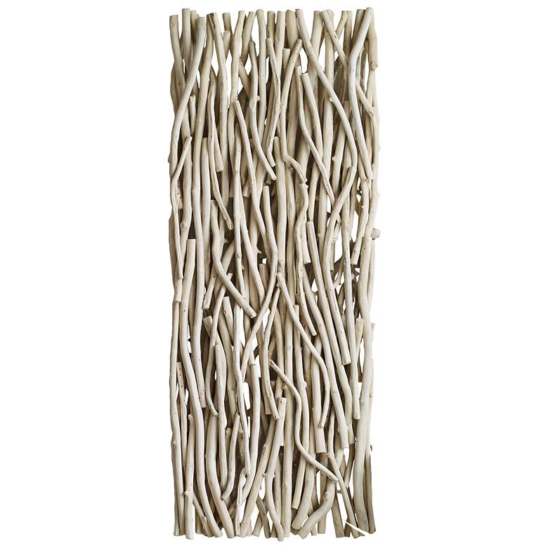 Image 3 Uttermost Gathered 49" x 19" Bleached Teak Wood Wall Decor