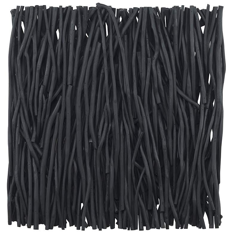 Image 3 Uttermost Gathered Black Teak 24" Square Wall Art