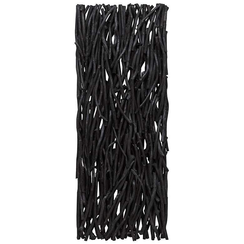 Image 3 Uttermost Gathered Black Teak 49" High Wood Wall Decor