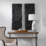 4_Uttermost Gathered Black Teak 49" High Wood Wall Decor more views