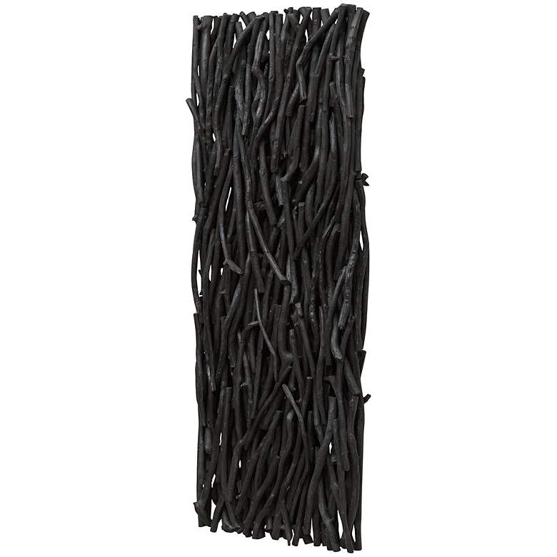 Image 6 Uttermost Gathered Black Teak 49" High Wood Wall Decor more views