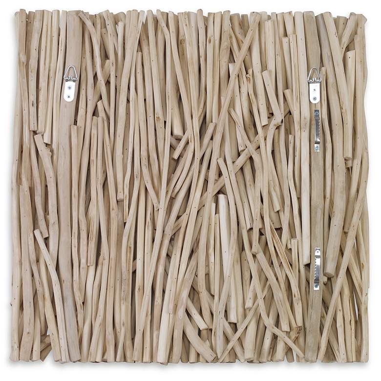 Image 6 Uttermost Gathered Bleached Teak 24" Square Wood Wall Decor more views