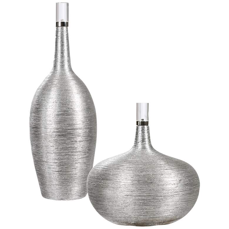 Image 2 Uttermost Gatsby Silver Leaf Decorative Bottles Set of 2