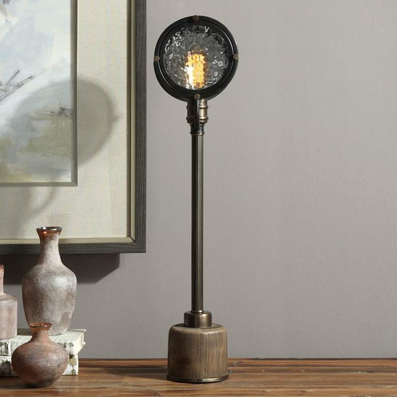 Image 1 Uttermost Gavia Antique Brass Accent Table Lamp