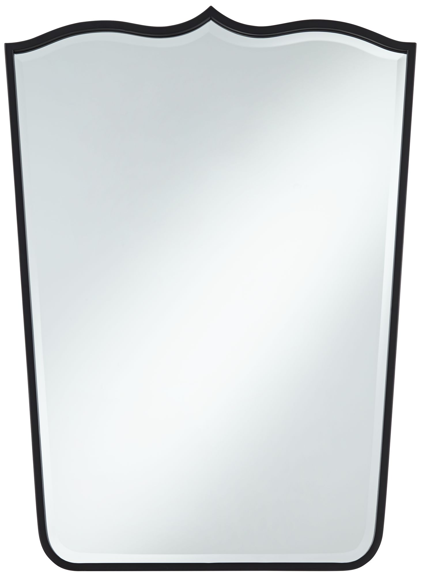 Image 2 Uttermost Gaylia Satin Black 27" x 36 3/4" Curve Top Mirror