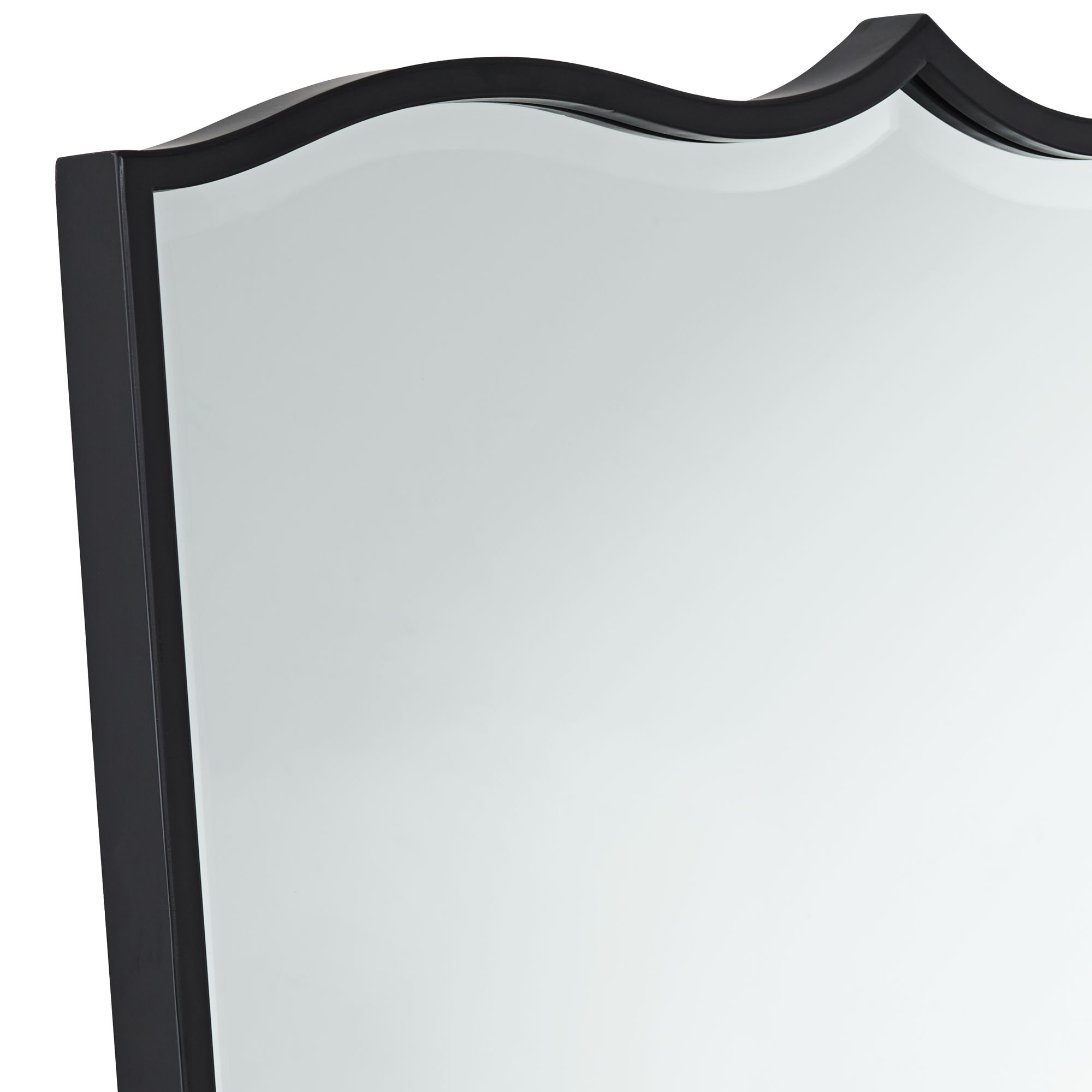 Image 3 Uttermost Gaylia Satin Black 27" x 36 3/4" Curve Top Mirror more views