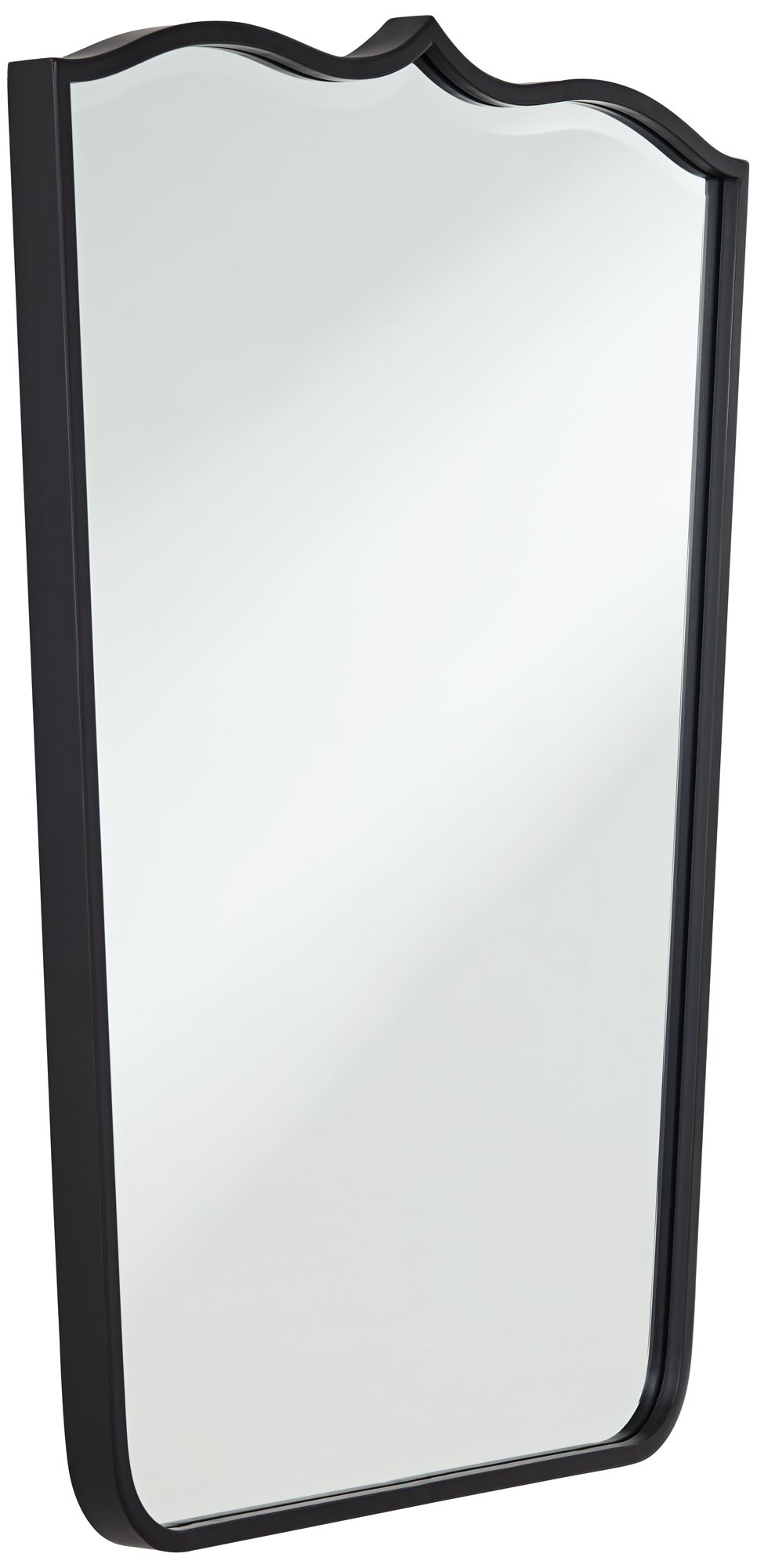 Image 5 Uttermost Gaylia Satin Black 27" x 36 3/4" Curve Top Mirror more views