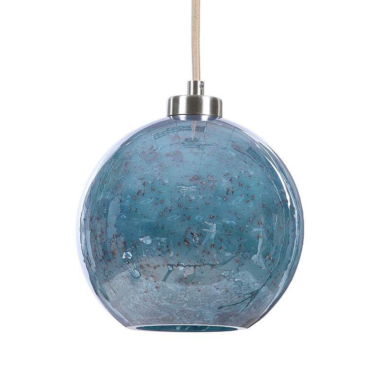 Image 3 Uttermost Gemblue 9 1/4 inch Blue Aqua Art Glass Mini Pendant Light more views