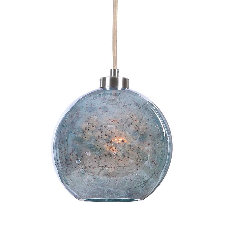 Image 6 Uttermost Gemblue 9 1/4 inch Blue Aqua Art Glass Mini Pendant Light more views