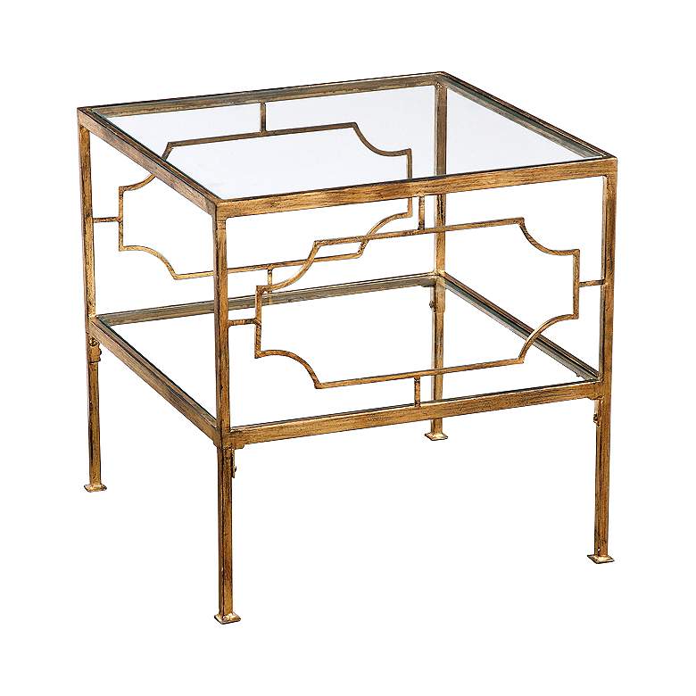 Image 1 Uttermost Genell Gold Leafed Iron Cube Accent Table