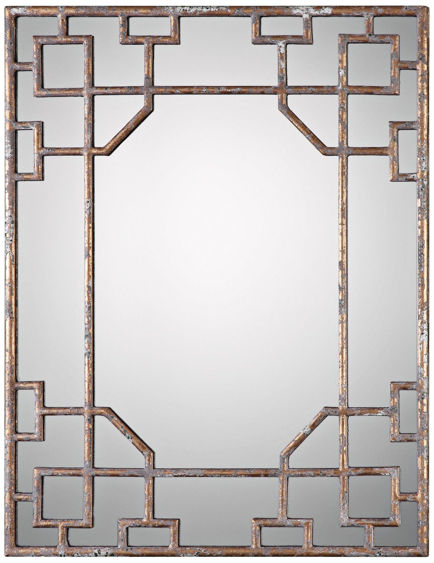 Uttermost Genji Gold Leaf and Gray 27 3/4x36 Wall Mirror