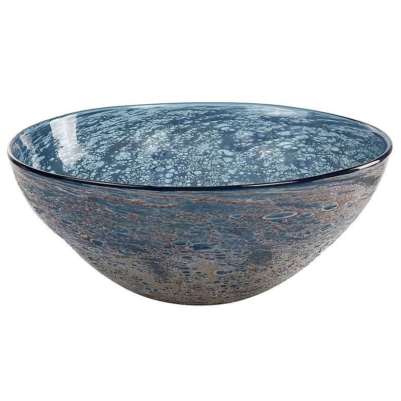 Image 2 Uttermost Genovesa Aqua Blue Art Glass Decorative Bowl