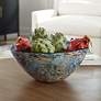 3_Uttermost Genovesa Aqua Blue Art Glass Decorative Bowl more views